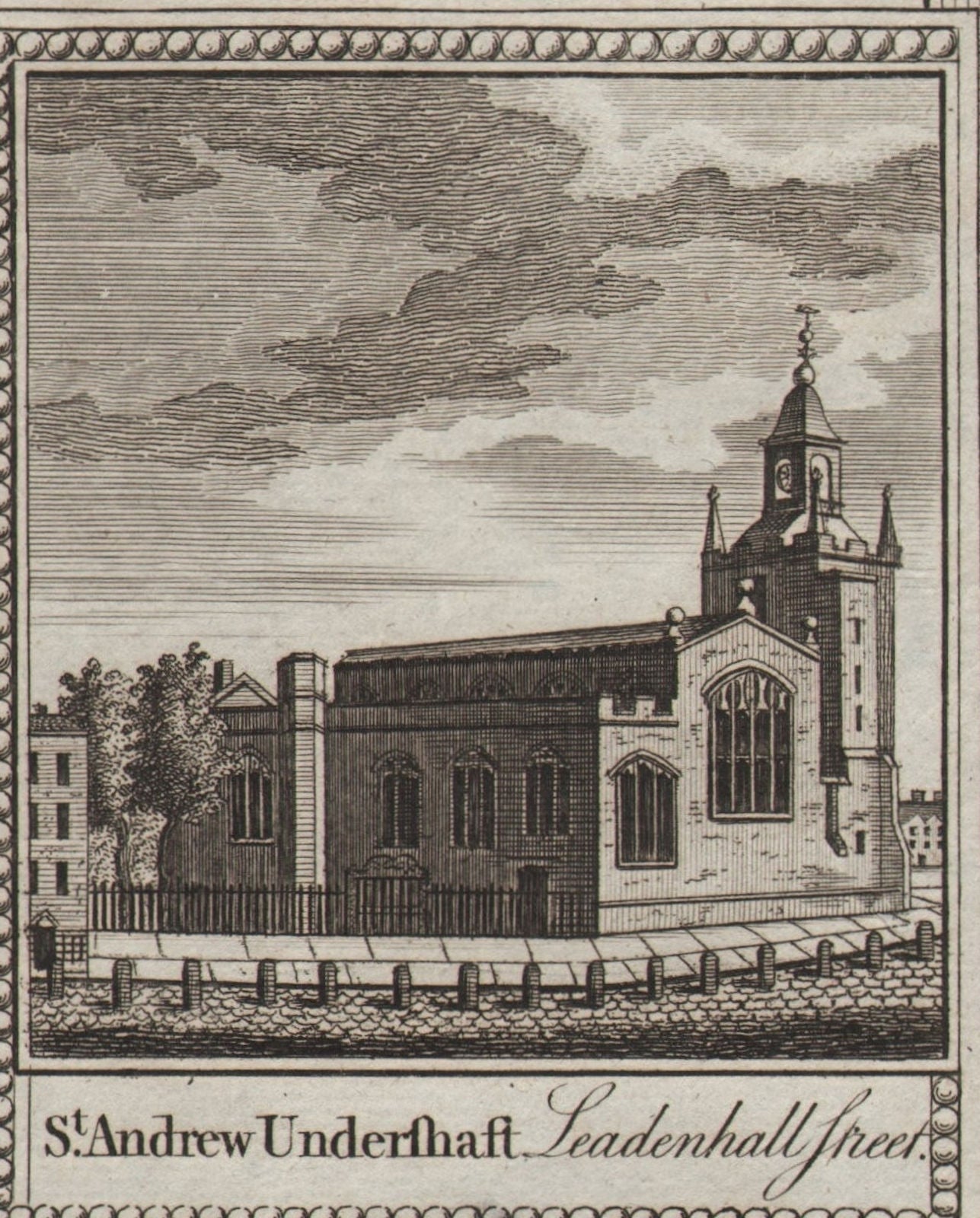 St. Andrew Undershaft, St. Mary Axe. City of London church. SMALL. THORNTON 1784